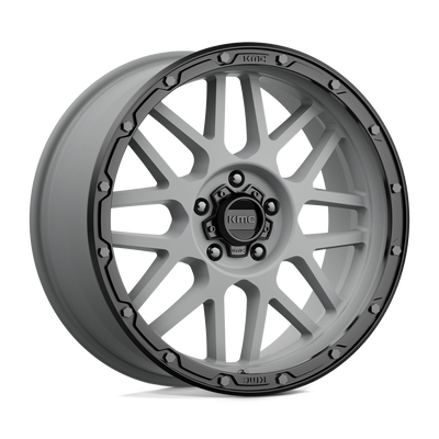 KMC Wheels - KM535 GRENADE OFF-ROAD - Gunmetal - MATTE GRAY MATTE BLACK LIP - 20" x 9", 18 Offset, 5x127 (Bolt Pattern), 71.5mm HUB