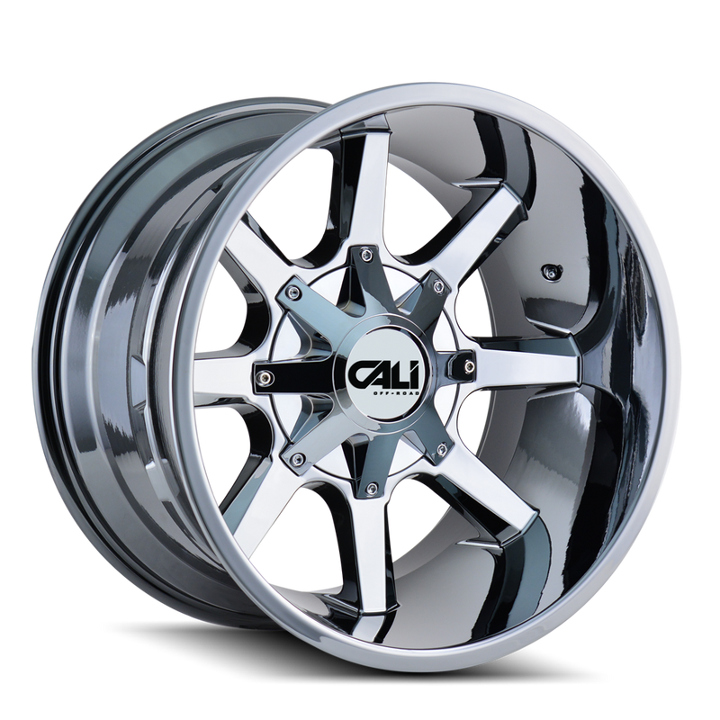 Cali Off-Road - BUSTED - Chrome - CHROME - 22" x 12", -44 Offset, 8x180 (Bolt Pattern), 124.1mm HUB