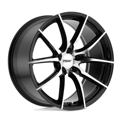 TSW Wheels - SPRINT - Black - Gloss Black with Mirror Cut Face - 20" x 8.5", 20 Offset, 5x114.3 (Bolt Pattern), 76.1mm HUB