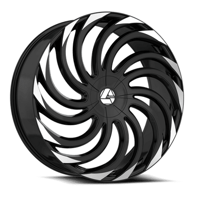 Azara - AZA-534 - Black - Gloss Black Machined - 22" x 8.5", 38 Offset, 5x114.3/120 (Bolt pattern), 74.1mm HUB