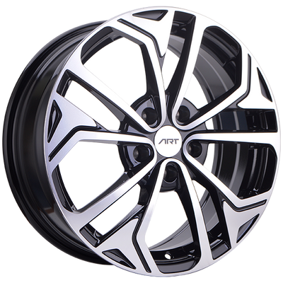 ART - Replica 186 - Black - Gloss Black - Machined Face - 17" x 7", 45 Offset, 5x114.3 (Bolt Pattern), 67.1mm HUB