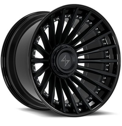 Sentali - BFX1 - Black - Gloss Black Lip / Matte Black Centre - 24" x 12", -44 Offset, 8x165.1/170 (Bolt pattern), 125.20mm HUB