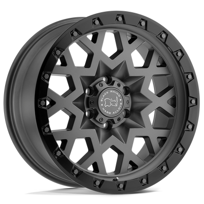 Black Rhino - SPROCKET - Gunmetal - Matte Gunmetal with Black Ring - 18" x 9.5", 0 Offset, 5x139.7 (Bolt Pattern), 78.1mm HUB