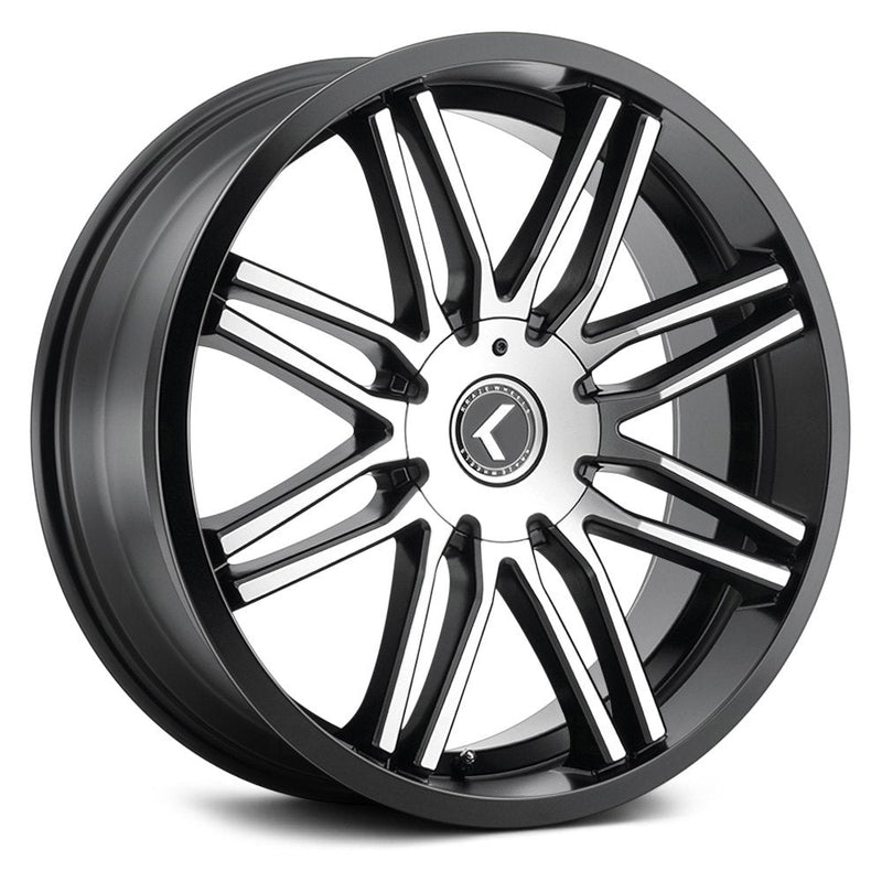 Kraze Wheels - CRAY - Black - BLACK/MACHINED - 18" x 8", 40 Offset, 5x114.3/120 (Bolt Pattern), 73mm HUB