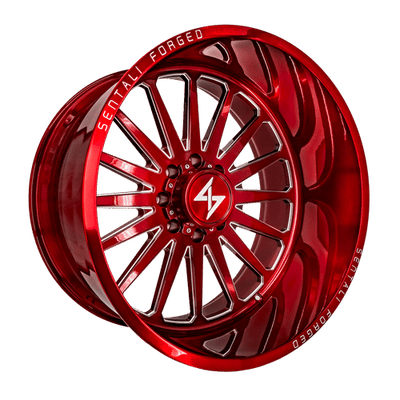 Sentali - Forged SF-2 - Red Milled - 26" x 14", -76 Offset, 8x170 (Bolt pattern), 125.2mm HUB