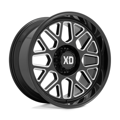 XD Series - XD849 GRENADE 2 - Black - GLOSS BLACK MILLED - 22" x 12", -44 Offset, 6x139.7 (Bolt Pattern), 106.1mm HUB