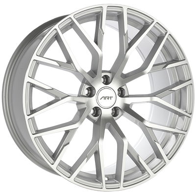 ART - Replica 203 - Silver - Silver - Machined Face - 21" x 9.5", 25 Offset, 5x112 (Bolt Pattern), 66.5mm HUB