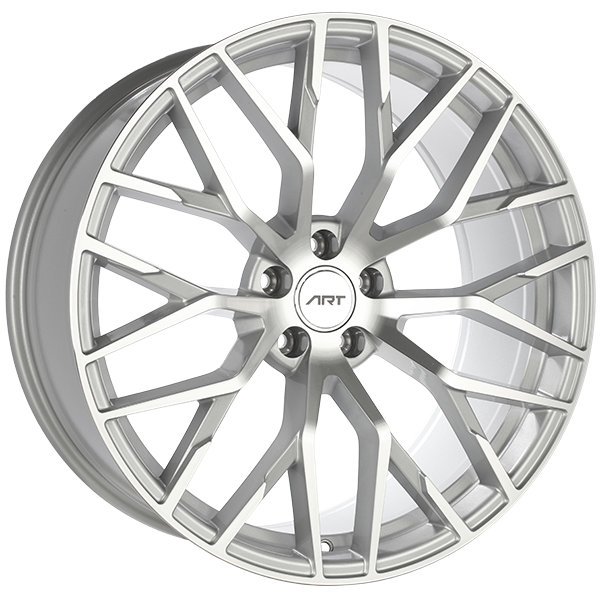 ART - Replica 203 - Silver - Silver - Machined Face - 21" x 9.5", 25 Offset, 5x112 (Bolt Pattern), 66.5mm HUB