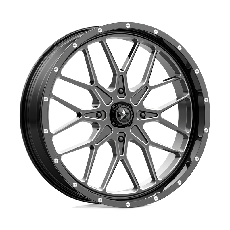 MSA Offroad Wheels - M45 PORTAL - Black - GLOSS BLACK MILLED - 22" x 7", 0 Offset, 4x137 (Bolt Pattern), 112.1mm HUB