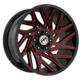 XF Off-Road - XF-229 - Black - Gloss Black & Red Milled - 20" x 10", -12 Offset, 5x127/139.7 (Bolt pattern), 78.10mm HUB