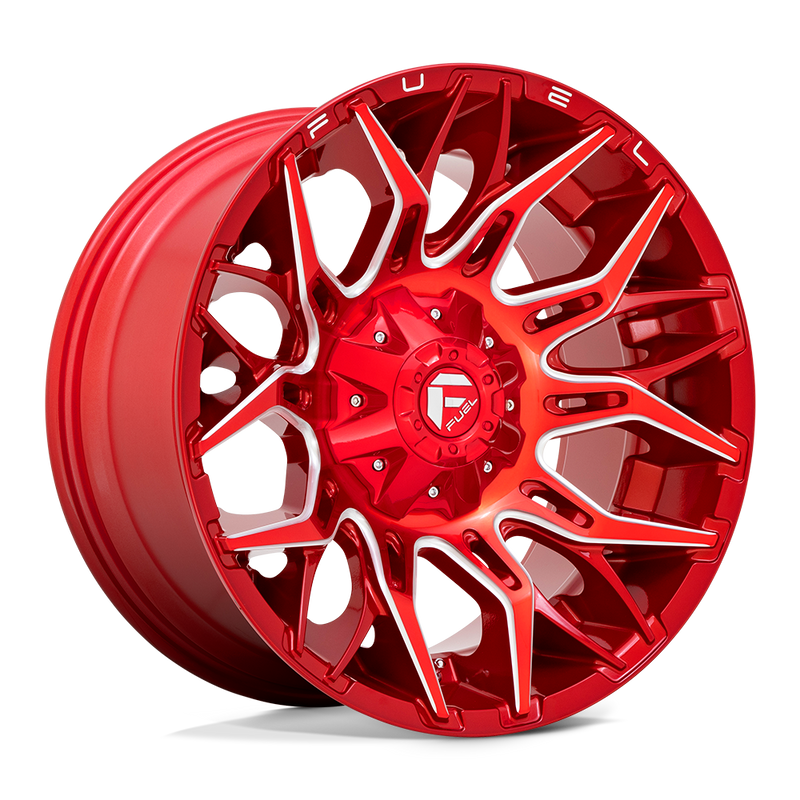 Fuel - D771 TWITCH - CANDY RED MILLED - 20" x 10", -18 Offset, 5x114.3/127 (Bolt Pattern), 78.1mm HUB