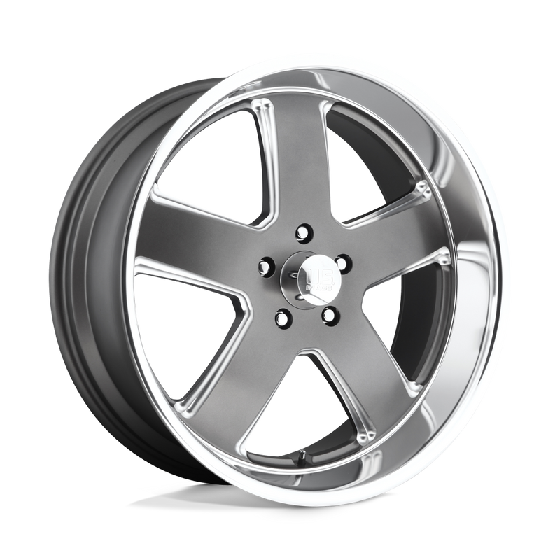 US Mag - U118 HUSTLER - Gunmetal - MATTE GUN METAL - 20" x 9.5", 1 Offset, 5x120.65 (Bolt Pattern), 72.6mm HUB