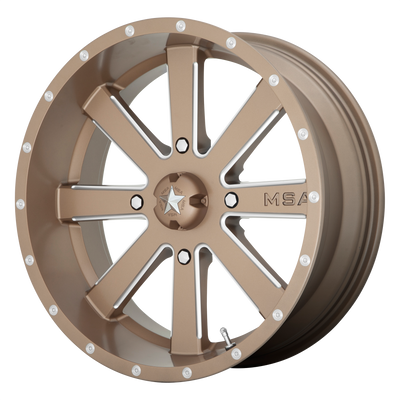 MSA Offroad Wheels - M34 FLASH - Bronze - Bronze Milled - 22" x 7", 0 Offset, 4x156 (Bolt Pattern), 132mm HUB