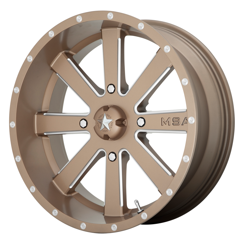 MSA Offroad Wheels - M34 FLASH - Bronze - Bronze Milled - 22" x 7", 0 Offset, 4x156 (Bolt Pattern), 132mm HUB