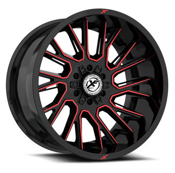 XF Off-Road - XF-230 - Black - Gloss Black Machined Red - 17" x 9", 0 Offset, 6x135/139.7 (Bolt pattern), 106.4mm HUB