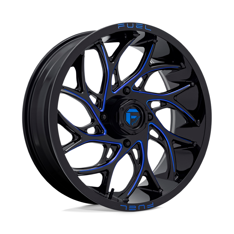 Fuel UTV - D778 RUNNER UTV - Black - GLOSS BLACK MILLED CANDY BLUE - 20" x 7", 13 Offset, 4x137 (Bolt Pattern), 110.1mm HUB