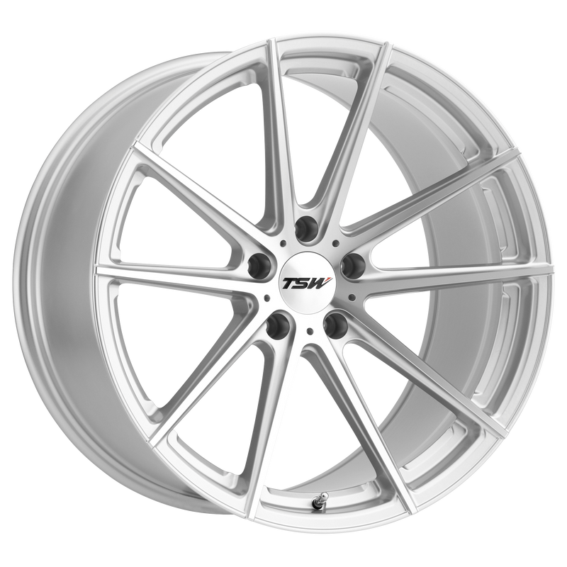 TSW Wheels - BATHURST - Gunmetal - SILVER W/ MIRROR CUT FACE - 17" x 8", 45 Offset, 5x112 (Bolt Pattern), 72.1mm HUB