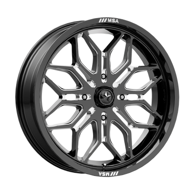 MSA Offroad Wheels - M47 SNIPER - Black - GLOSS BLACK MILLED - 18" x 7", 10 Offset, 4x137 (Bolt Pattern), 96mm HUB
