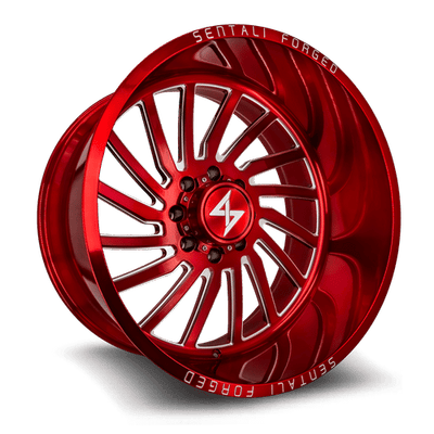 Sentali - Forged SF-1 - Red Milled - 28" x 16", -99 Offset, 5x127 (Bolt pattern), 71.5mm HUB