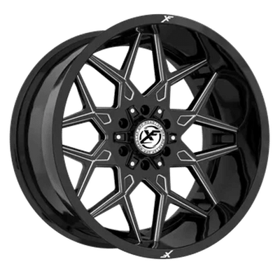 XF Off-Road - XF-238 - Black - Gloss Black Milled - 20" x 9", 0 Offset, 5x127/139.7 (Bolt pattern), 78.1mm HUB