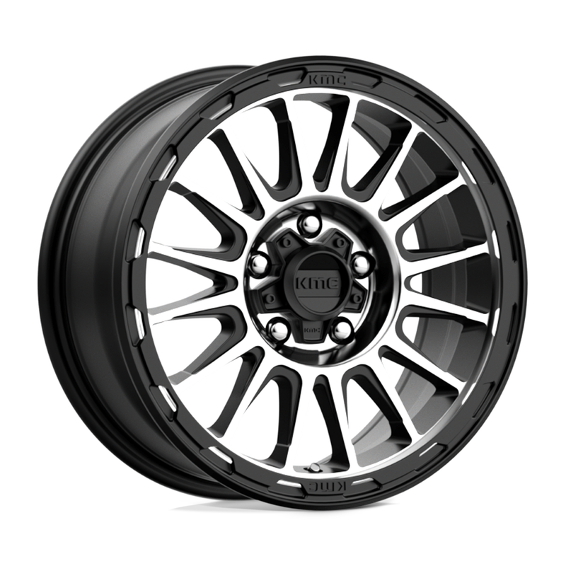 KMC Wheels - KM542 IMPACT - Black - SATIN BLACK MACHINED - 18" x 9", 0 Offset, 6x139.7 (Bolt Pattern), 106.1mm HUB