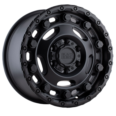 Black Rhino - GLACIER - Gunmetal - MATTE BLACK - 16" x 8", 45 Offset, 6x130 (Bolt Pattern), 84.1mm HUB
