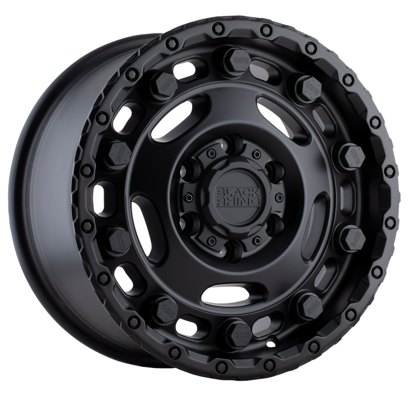 Black Rhino - GLACIER - Gunmetal - MATTE BLACK - 16" x 8", 45 Offset, 6x130 (Bolt Pattern), 84.1mm HUB
