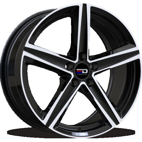 Euro Design - Spa - Black - Gloss Black Polished - 18" x 8", 40 Offset, 5x114.3 (Bolt Pattern), 64.1mm HUB