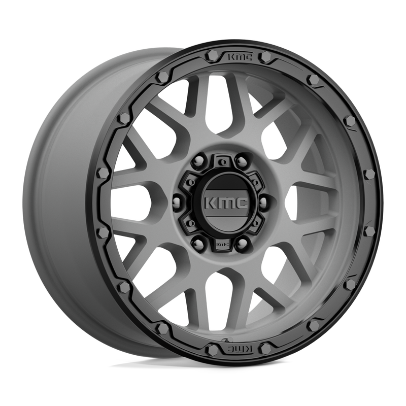 KMC Wheels - KM535 GRENADE OFF-ROAD - Gunmetal - MATTE GRAY MATTE BLACK LIP - 17" x 9", 18 Offset, 6x135 (Bolt Pattern), 87.1mm HUB