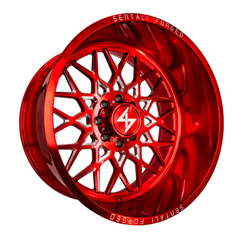 Sentali - Forged SF-5 - Red Milled - 22" x 14", -76 Offset, 6x139.7 (Bolt pattern), 106.2mm HUB