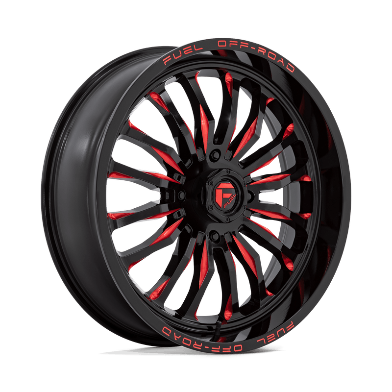Fuel UTV - D822 ARC UTV - Black - GLOSS BLACK MILLED RED - 22" x 7", 13 Offset, 4x137 (Bolt Pattern), 110.1mm HUB