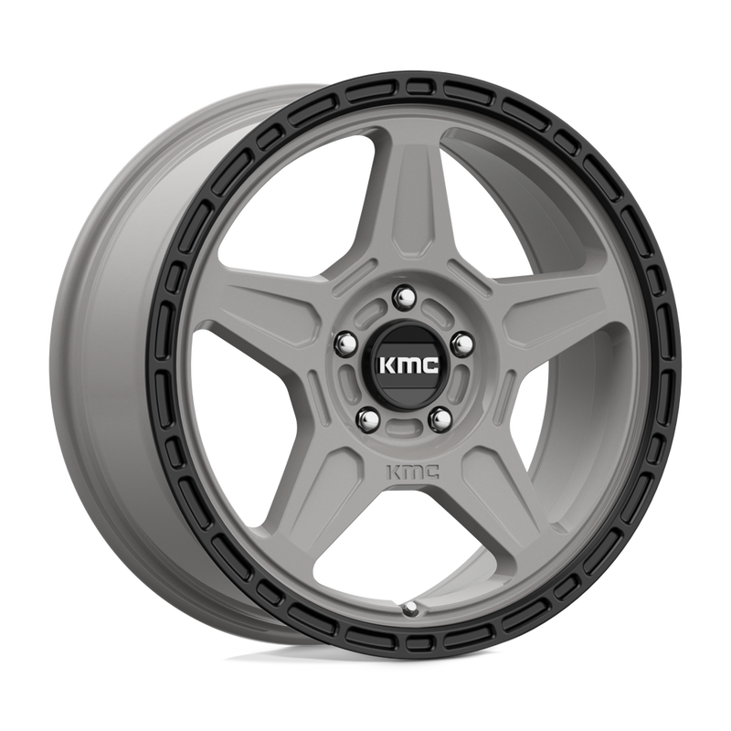 KMC Wheels - KM721 ALPINE - Black - Satin Gray With Black Lip - 18" x 8", 38 Offset, 5x110 (Bolt Pattern), 72.6mm HUB