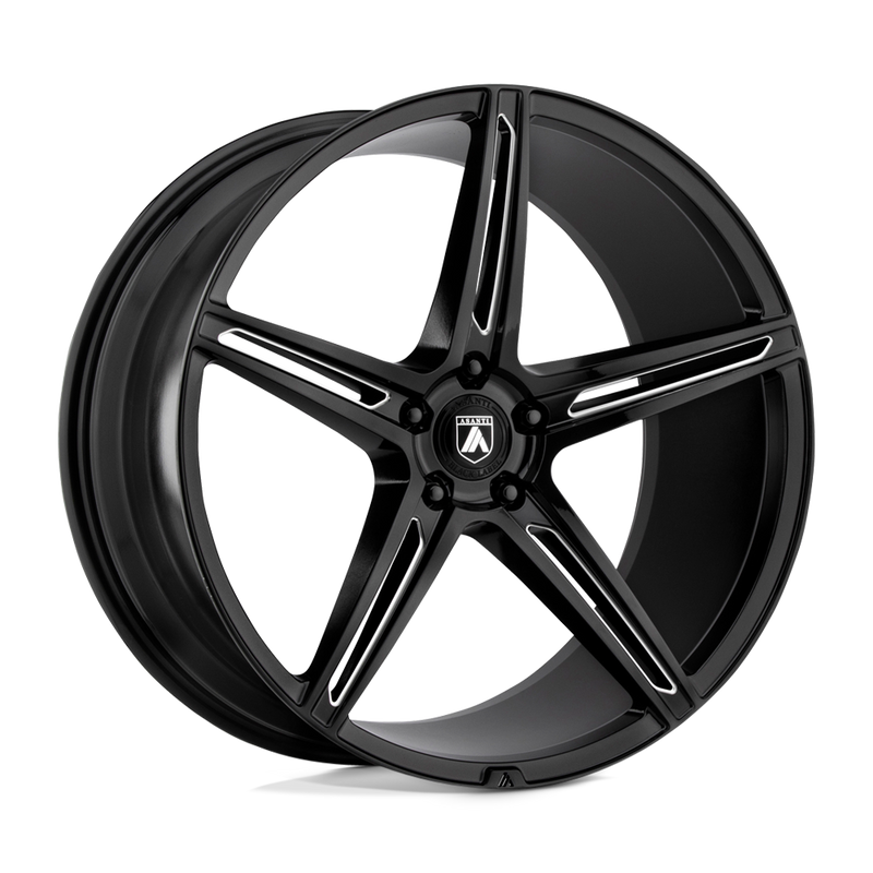 Asanti Black - ABL-22 ALPHA 5 - Black - GLOSS BLACK MILLED - 20" x 9", 35 Offset, 5x120 (Bolt Pattern), 74.1mm HUB