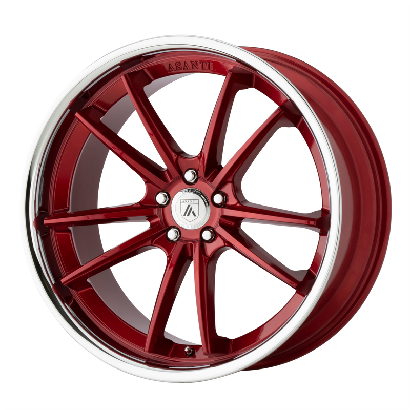 Asanti Black - ABL-23 SIGMA - CANDY RED WITH CHROME LIP - 20" x 9", 35 Offset, 5x120 (Bolt Pattern), 74.1mm HUB