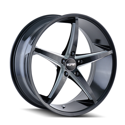 Touren - TR70 - Black - BLACK/MILLED SPOKES - 17" x 7.5", 40 Offset, 5x120 (Bolt Pattern), 74.1mm HUB