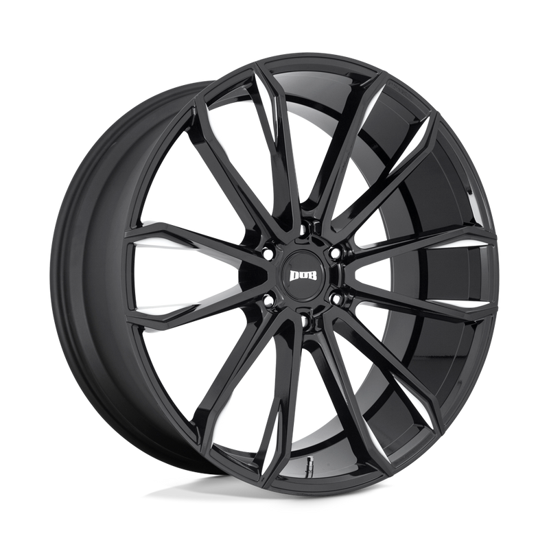 DUB - S252 CLOUT - Black - GLOSS BLACK MILLED - 24" x 10", 30 Offset, 6x135 (Bolt Pattern), 87.1mm HUB