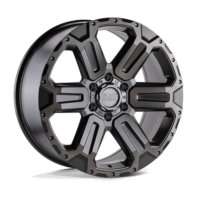Black Rhino - WANAKA - Gunmetal - MATTE GUNMETAL WITH BRUSHED FACE & GUNMETAL TINT - 17" x 8.5", 12 Offset, 6x139.7 (Bolt Pattern), 112.1mm HUB
