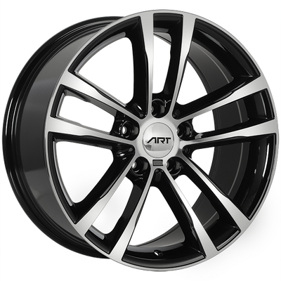 ART - Replica 132 - Black - Gloss Black - Machined Face - 17" x 8", 35 Offset, 5x120 (Bolt Pattern), 72.6mm HUB