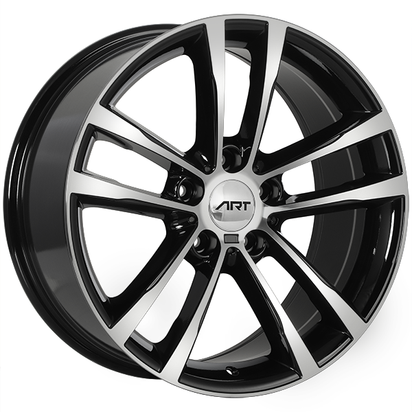 ART - Replica 132 - Black - Gloss Black - Machined Face - 17" x 8", 35 Offset, 5x120 (Bolt Pattern), 72.6mm HUB