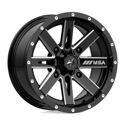 MSA Offroad Wheels - M41 BOXER - Black - GLOSS BLACK MILLED - 14" x 7", 10 Offset, 4x137 (Bolt Pattern), 112.1mm HUB