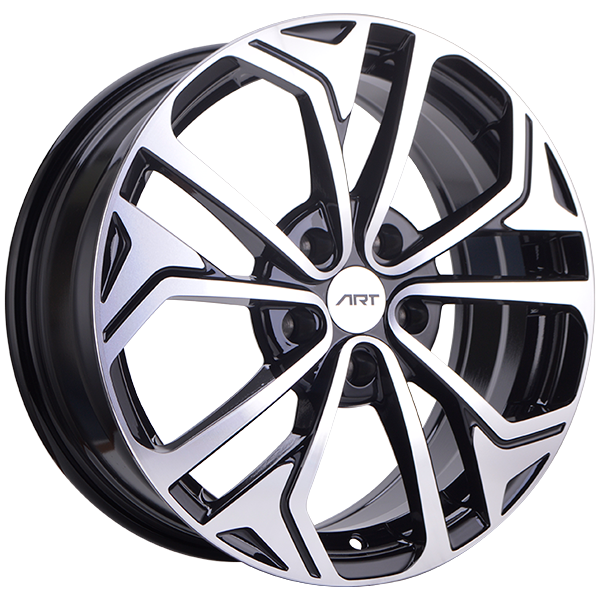 ART - Replica 186 - Black - Gloss Black - Machined Face - 19" x 7.5", 45 Offset, 5x114.3 (Bolt Pattern), 67.1mm HUB