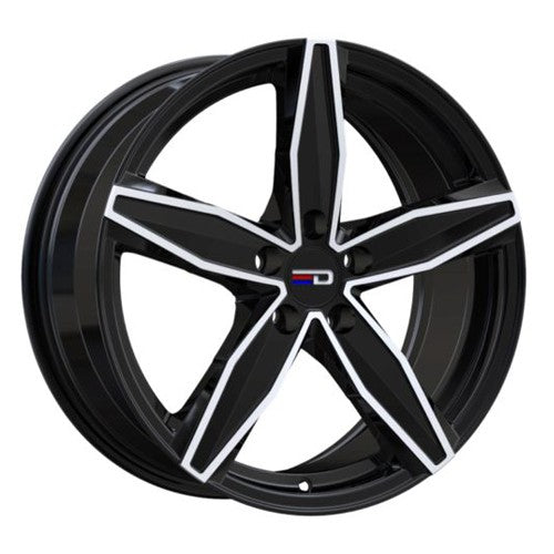 Euro Design - Berlin - Black - Gloss Black Polished - 17" x 7.5", 40 Offset, 5x108 (Bolt Pattern), 63.4mm HUB