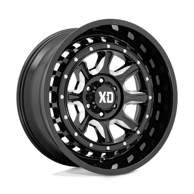 XD Series - XD866 OUTLANDER - Black - GLOSS BLACK MILLED - 22" x 10", -18 Offset, 8x180 (Bolt Pattern), 124.2mm HUB