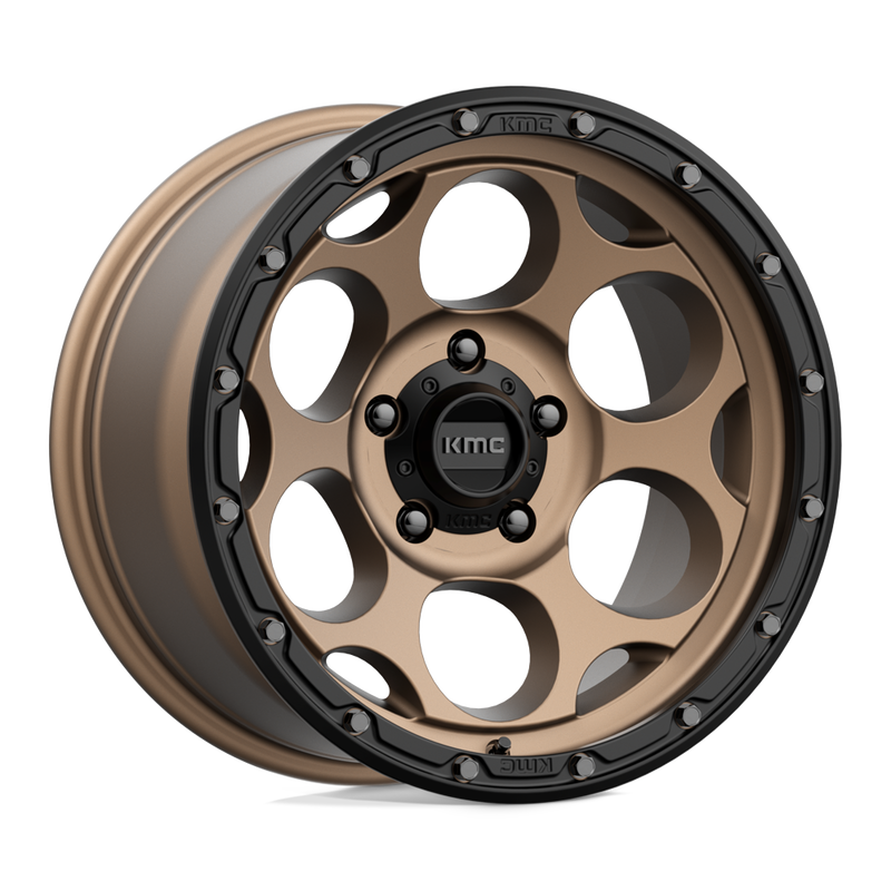KMC Wheels - KM541 DIRTY HARRY - Bronze - MATTE BRONZE WITH BLACK LIP - 17" x 9", -12 Offset, 5x127 (Bolt Pattern), 71.5mm HUB