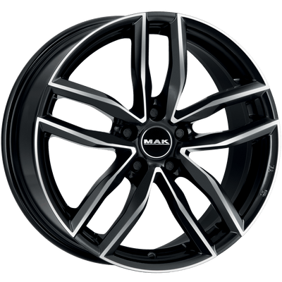 Mak Wheels - SARTHE W - Black - BLACK MIRROR - 17" x 7.5", 47 Offset, 5x112 (Bolt Pattern), 57.1mm HUB
