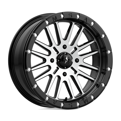 MSA Offroad Wheels - M37 BRUTE BEADLOCK - Black - GLOSS BLACK MACHINED - 18" x 7", 10 Offset, 4x156 (Bolt Pattern), 132mm HUB