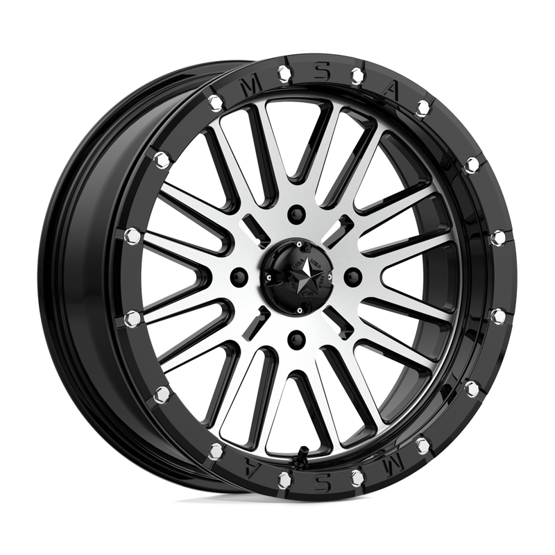 MSA Offroad Wheels - M37 BRUTE BEADLOCK - Black - GLOSS BLACK MACHINED - 18" x 7", 10 Offset, 4x156 (Bolt Pattern), 132mm HUB