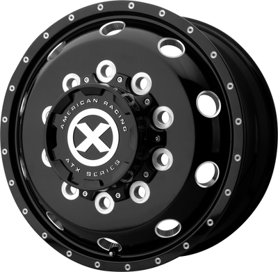 ATX - AO405 TREX - Black - GLOSS BLACK MILLED - FRONT - 23" x 9", 152 Offset, 10x285.75 (Bolt Pattern), 220.1mm HUB