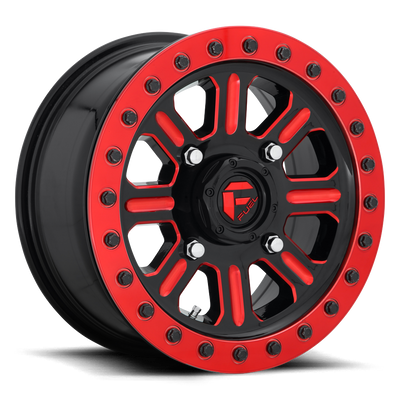 Fuel UTV - D911 HARDLINE BEADLOCK - Black - GLOSS BLACK RED TINTED CLEAR - 15" x 7", 38 Offset, 4x137 (Bolt Pattern), 110.1mm HUB