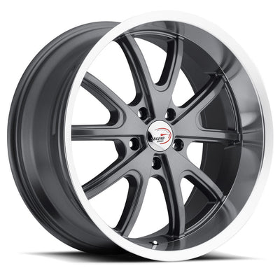 Vision Wheel American Muscle - 143 TORQUE - Gunmetal - Gunmetal Machined Lip - 20" x 9.5", 0 Offset, 5x127 (Bolt Pattern), 83mm HUB